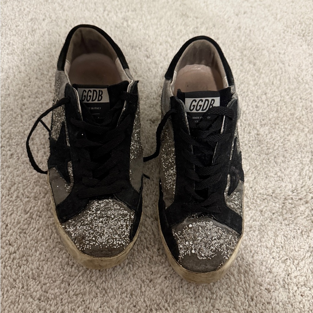 Golden goose  Glitter Sneakers with Black Accents